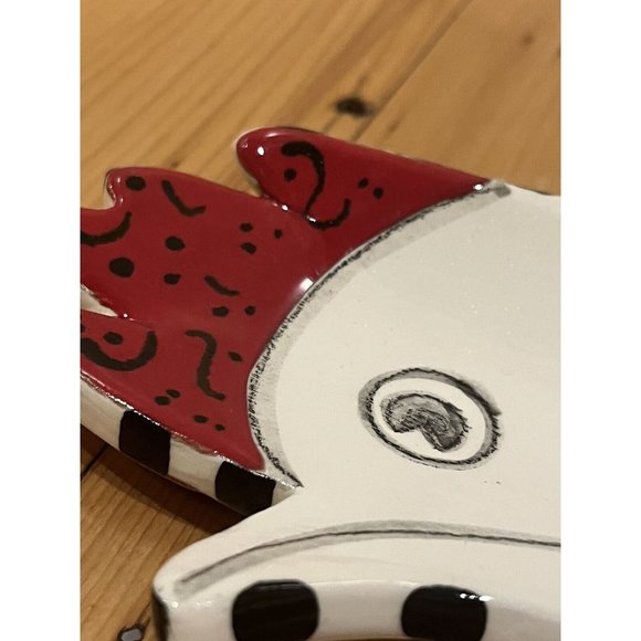 EAT ME! Ceramic Chicken Art. Hand Made & Painted Pottery/Figure/Wall Plate - Picture 5 of 7